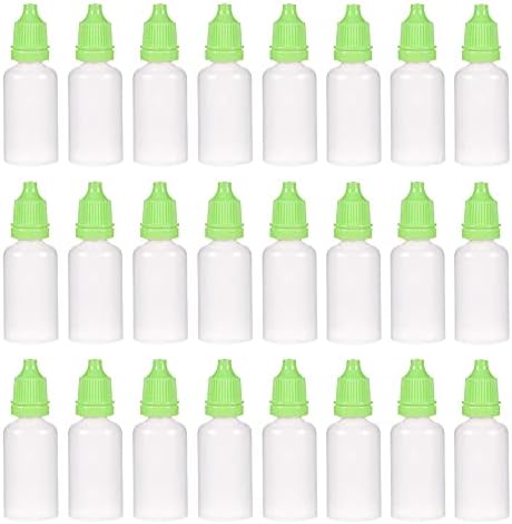 אופווין [24 יח'] בקבוק טפטפת פלסטיק, 20 מיליליטר / 0.68 עוז בקבוקי פה קטנים עם כובע ירוק בקבוקי טיפה